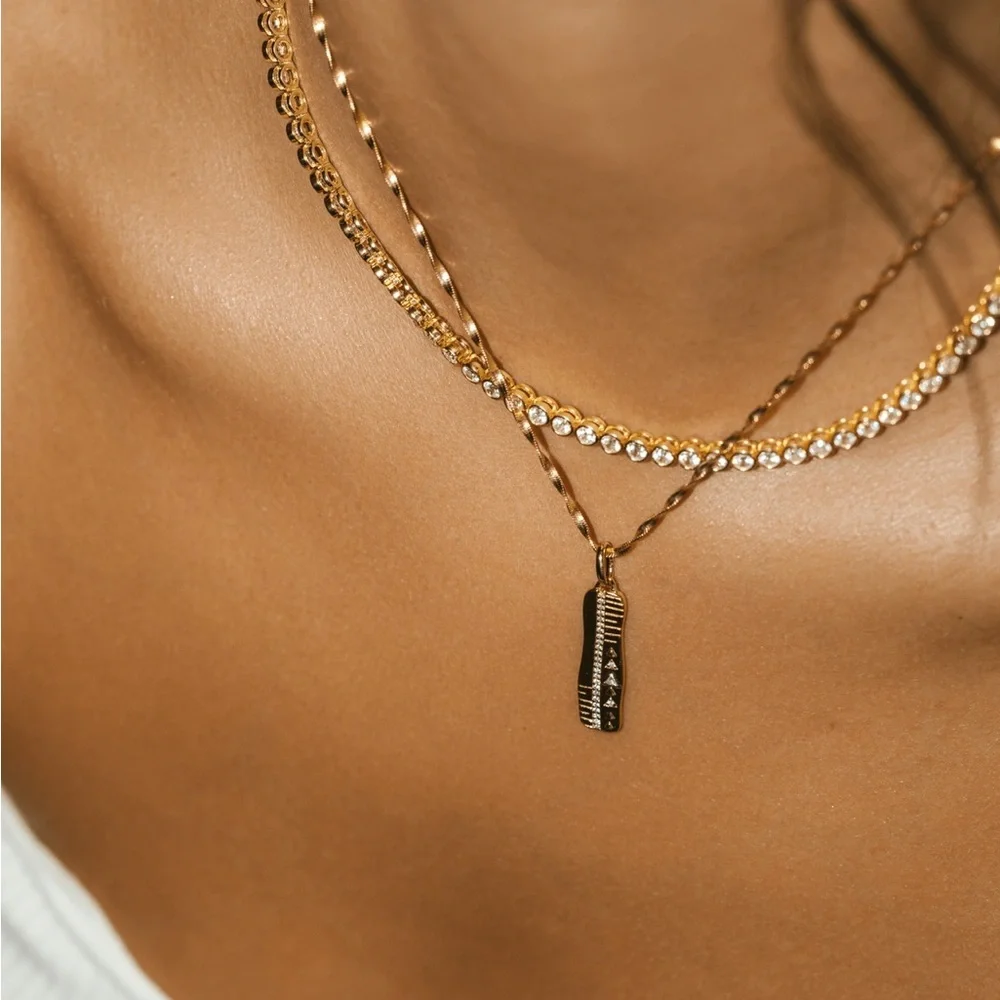 ✨NEW 18k gold plated Round Tennis Necklace – Tarnish Resistant ✨ - Picture 5 of 10
